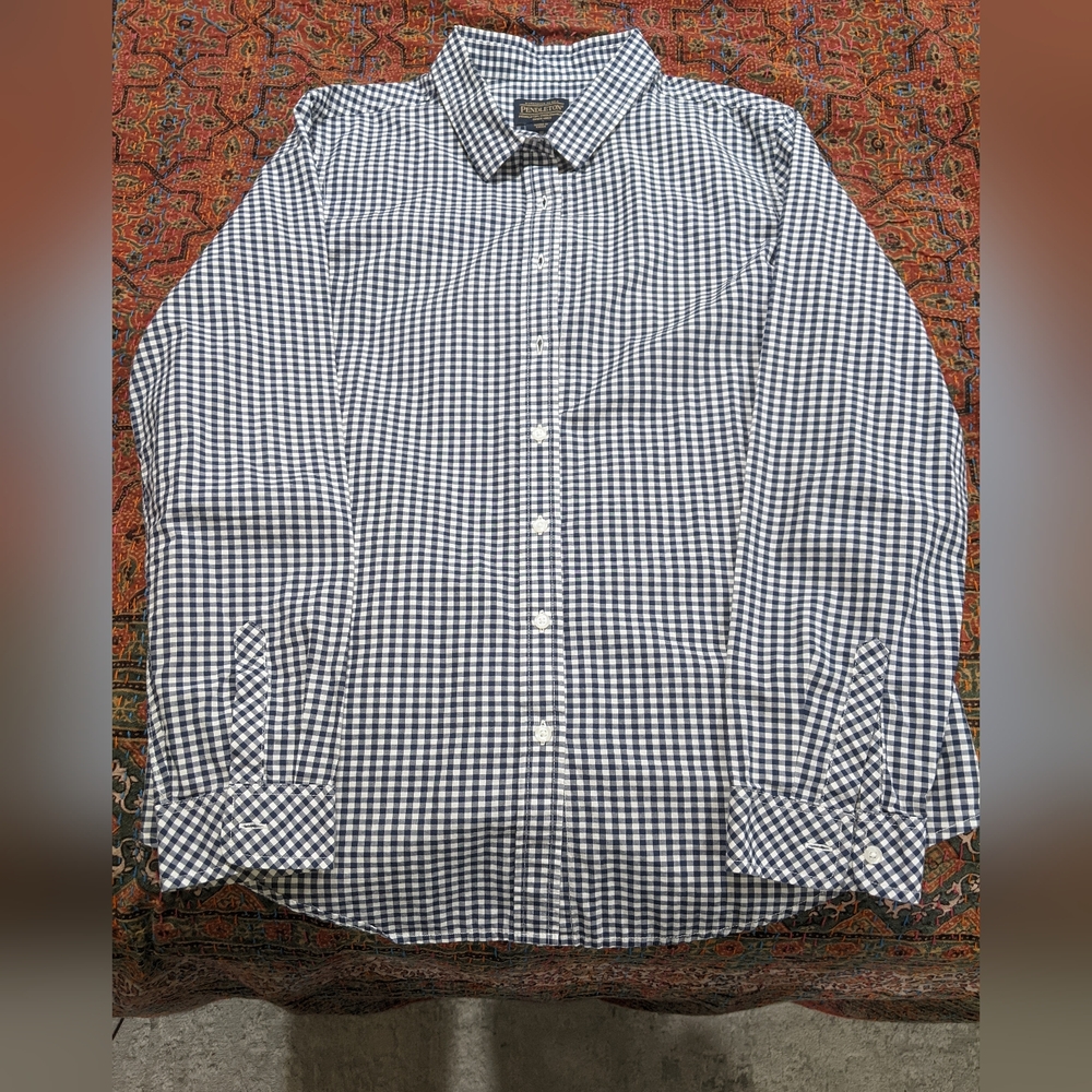 Pendleton Plaid & Check Button Down Womens White/… - image 1